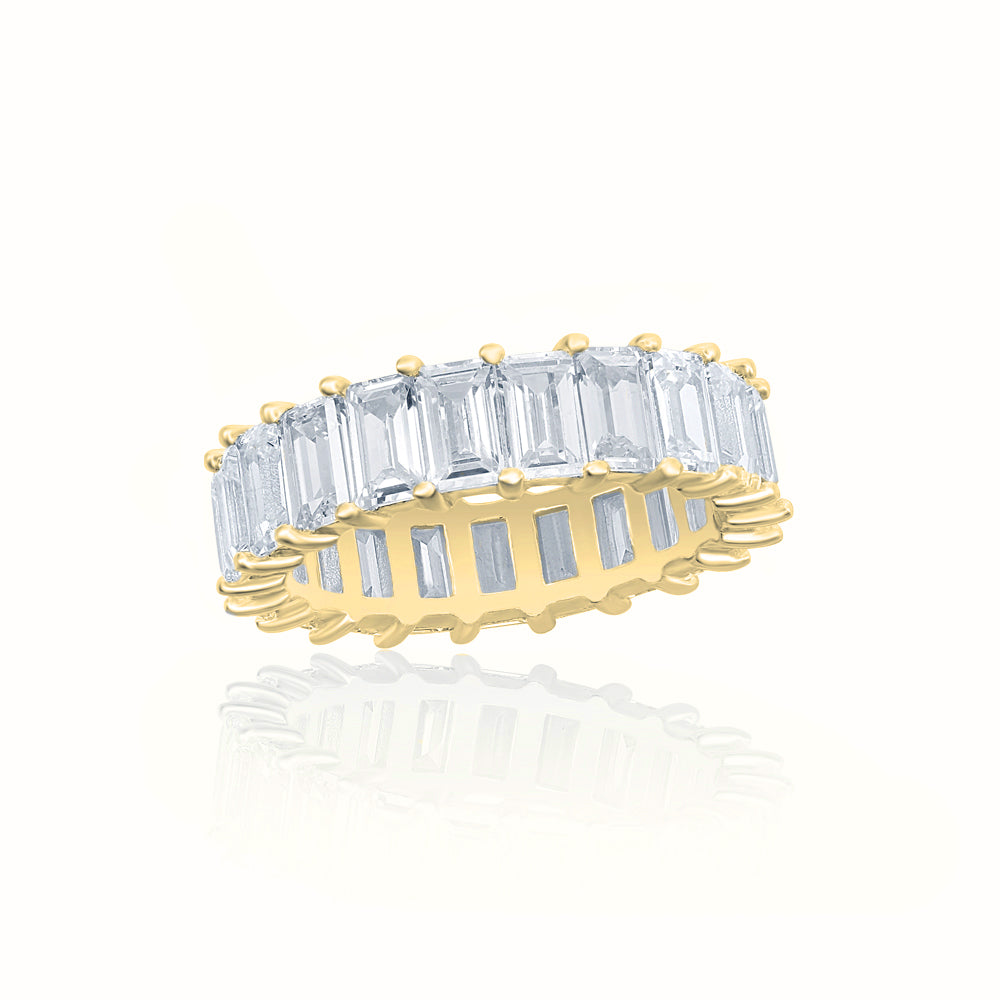 Men's Vermeil Diamond Baguette Eternity Ring