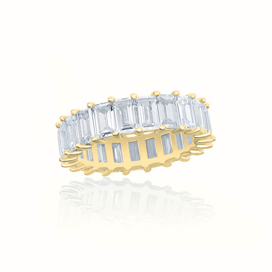Men's Vermeil Diamond Baguette Eternity Ring