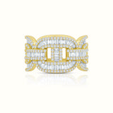 Men's Vermeil Diamond Baguette Mariner Ring