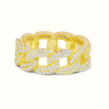 Men's Vermeil Diamond Cuban Link Ring V3