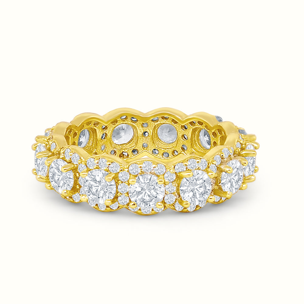 Men's Vermeil Diamond Eternity Halo Ring