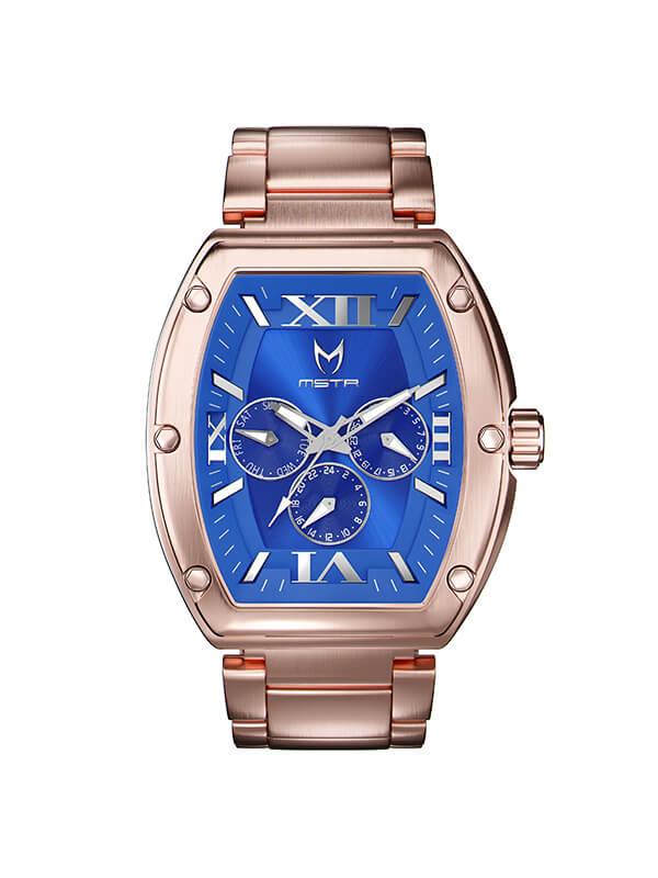 MJ127SS - MAJOR ROSE GOLD / BLUE / STEEL BAND