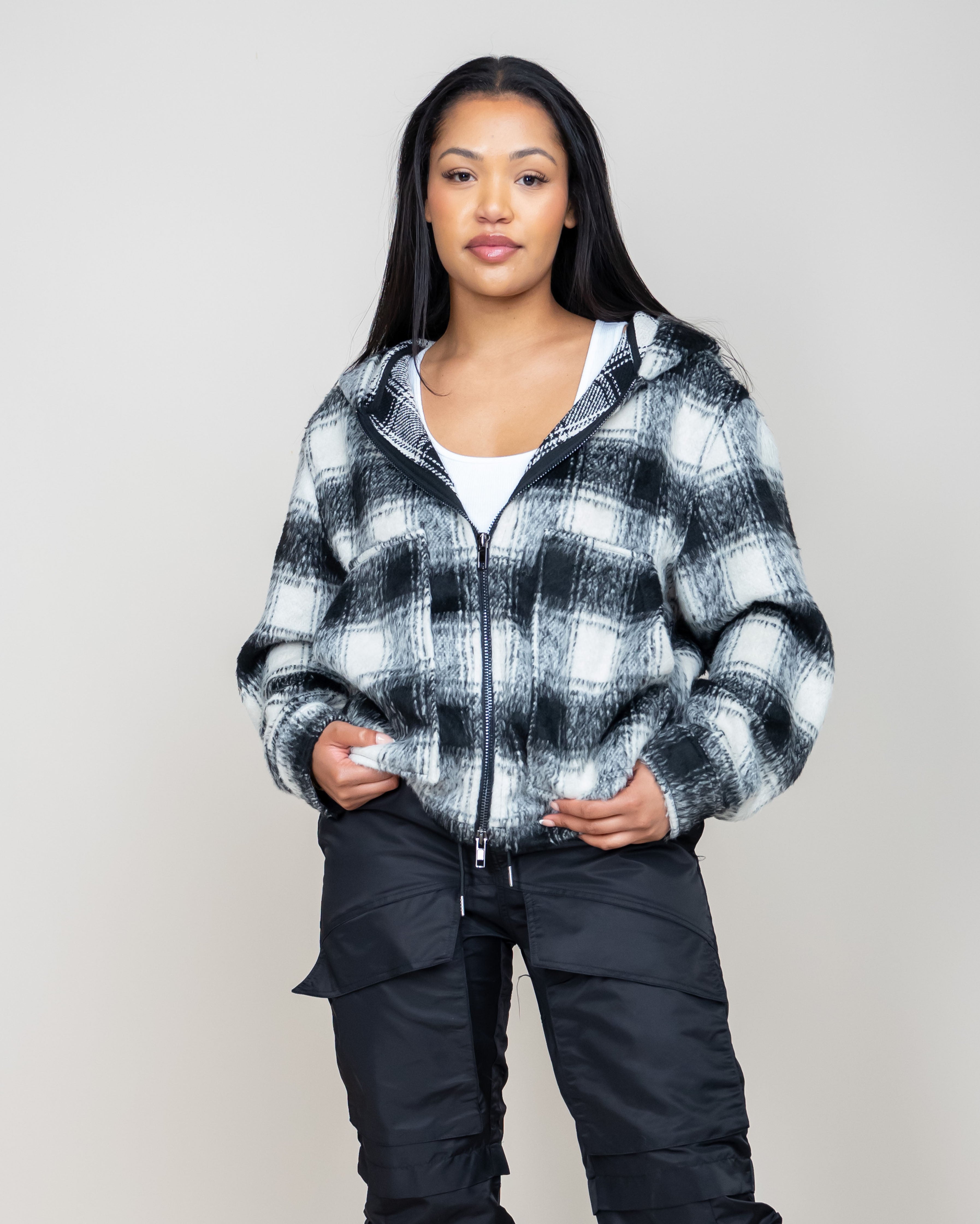 EPTM Mohair Flannel Jacket - Black/White