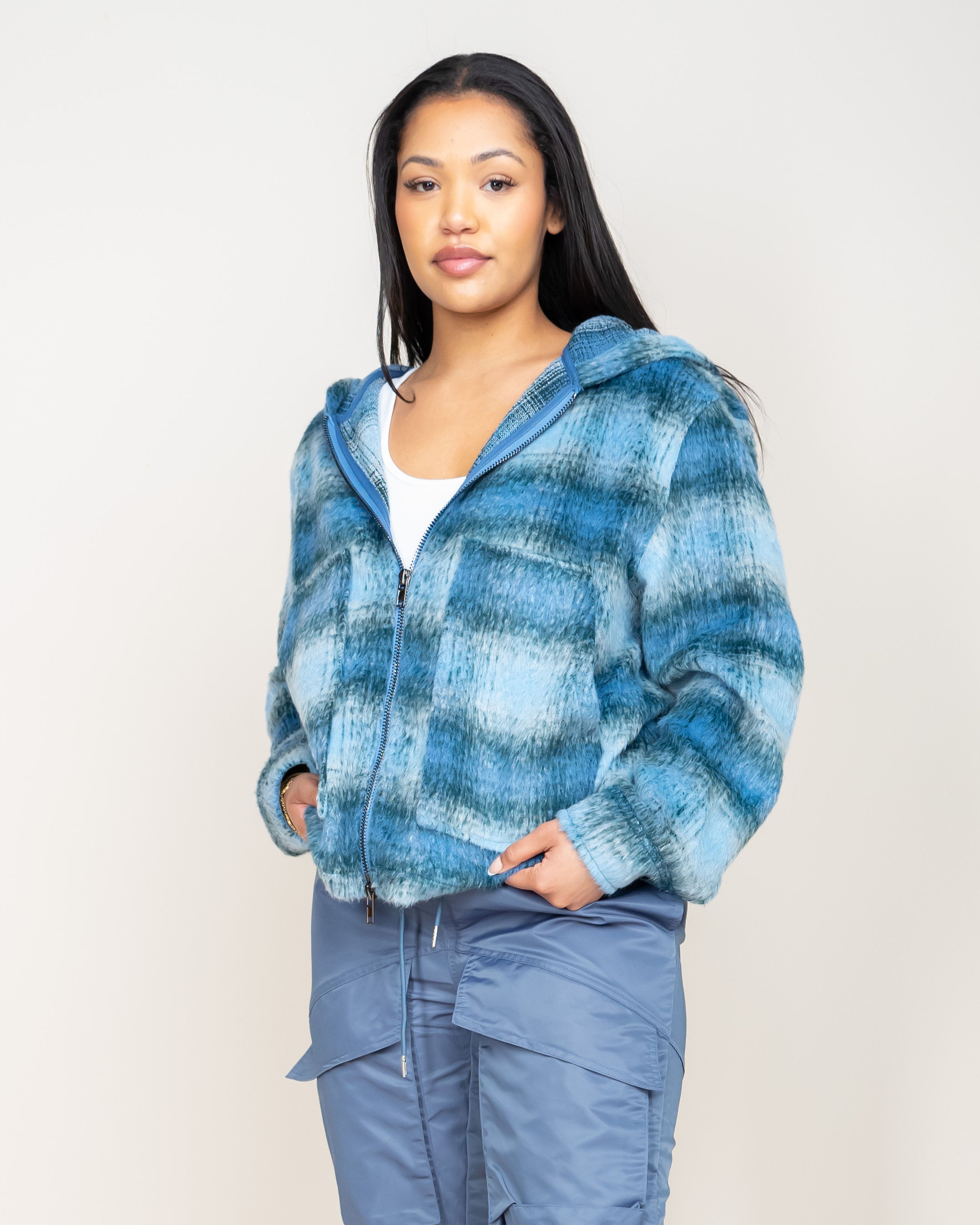 EPTM Mohair Flannel Jacket - Blue