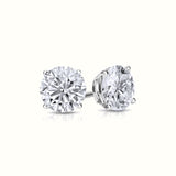 Moissanite Diamond Silver Round Studs