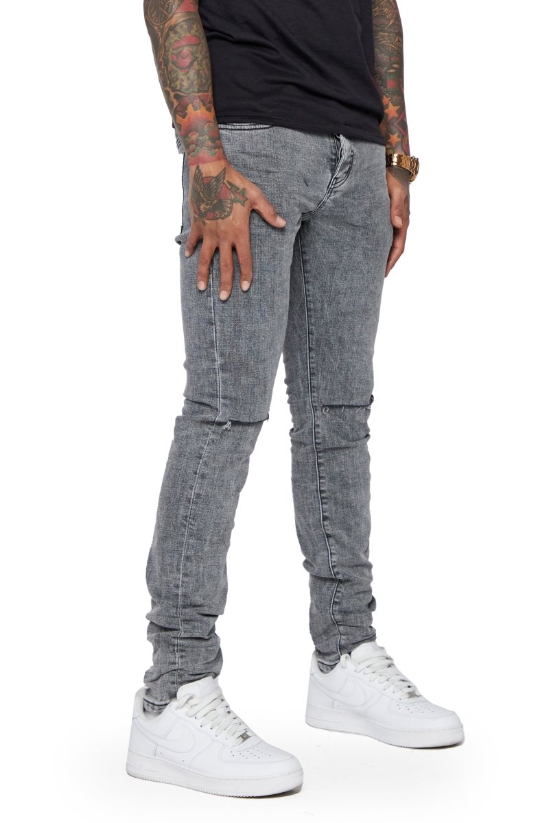 "MR CLEAN” SKINNY JEAN LT.GREY WASHED