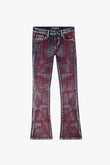 "MR. EMBROIDERY" STACKED FLARE JEAN CORAL HAZE
