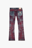 "MR. EMBROIDERY" STACKED FLARE JEAN CORAL HAZE