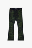 "MR. EMBROIDERY" STACKED FLARE JEAN NEON NIGHTSHADE