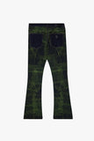 "MR. EMBROIDERY" STACKED FLARE JEAN NEON NIGHTSHADE