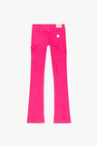 "MR. EXTENDO" STACKED FLARE JEAN FUCHSIA