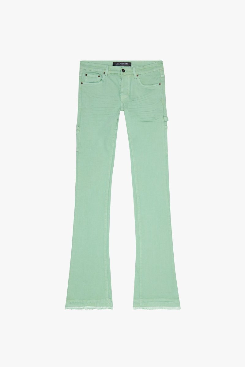 "MR. EXTENDO" STACKED FLARE JEAN GREEN