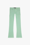 "MR. EXTENDO" STACKED FLARE JEAN GREEN