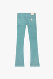 "MR. EXTENDO" STACKED FLARE JEAN OCEAN BLUE