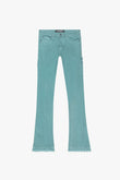 "MR. EXTENDO" STACKED FLARE JEAN OCEAN BLUE