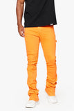 "MR. EXTENDO" STACKED FLARE JEAN ORANGE SUPER