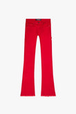 "MR. EXTENDO" STACKED FLARE JEAN RED