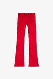 "MR. EXTENDO" STACKED FLARE JEAN RED