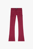 "MR. EXTENDO" STACKED FLARE JEANS PETAL PINK