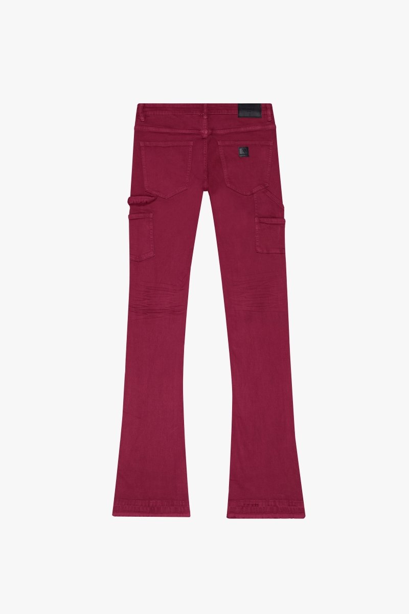 "MR. EXTENDO" STACKED FLARE JEANS PETAL PINK