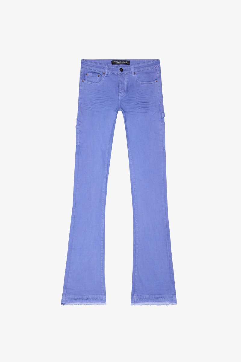 "MR. EXTENDO" STACKED FLARED JEAN PURPLE