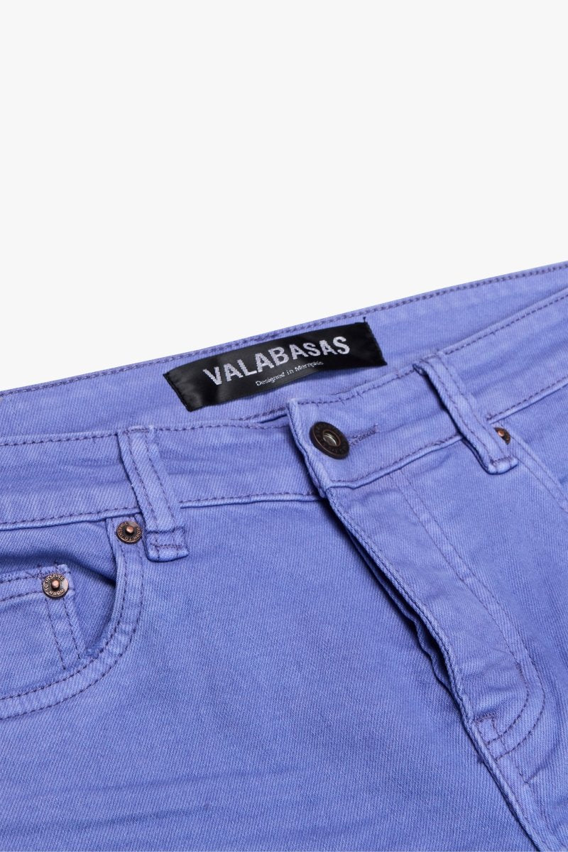 "MR. EXTENDO" STACKED FLARED JEAN PURPLE