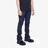 “MR. EXTENDO”  SUPER STACKED FLARE JEAN INDIGO