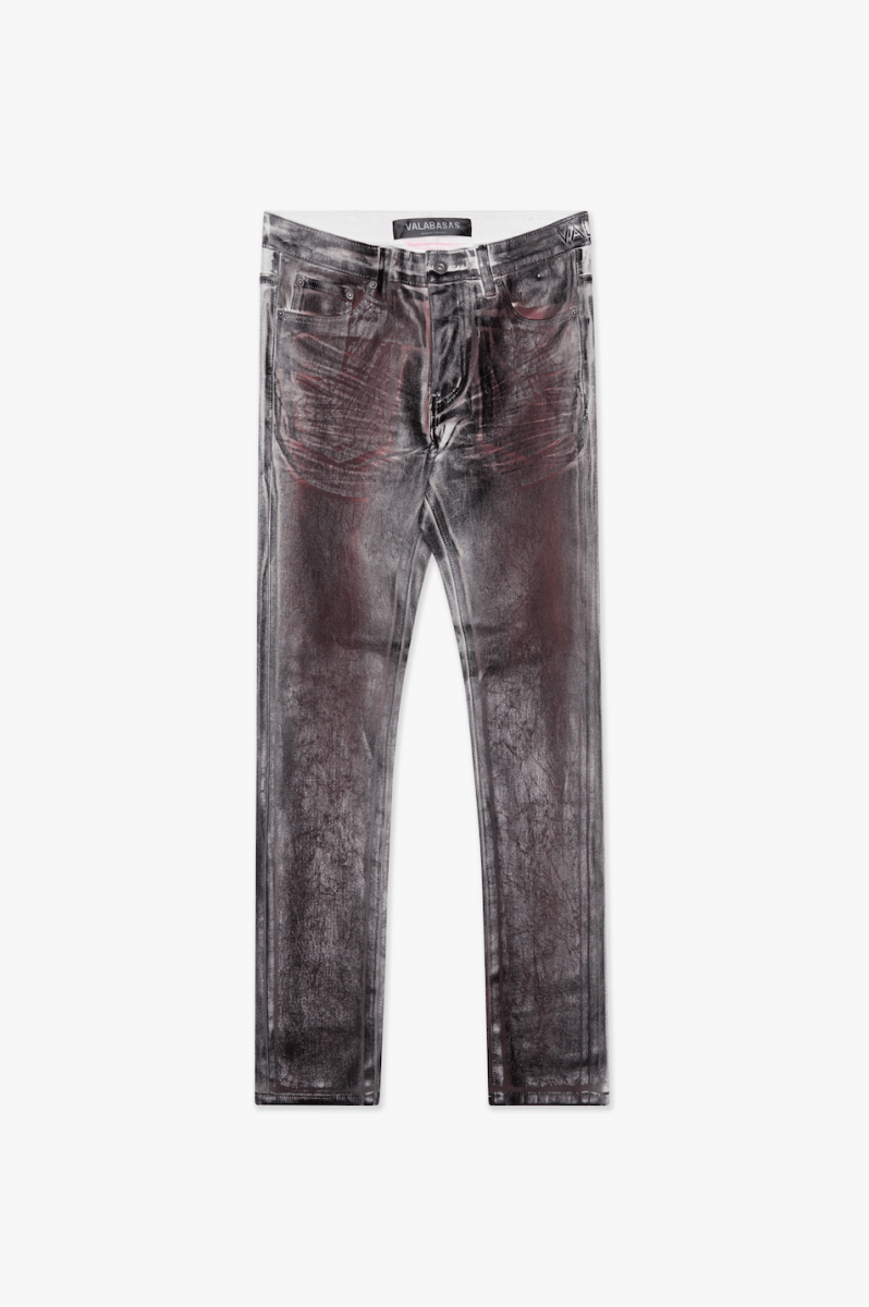 Mr. Flex Skinny Jean Red/White Dirty waxed