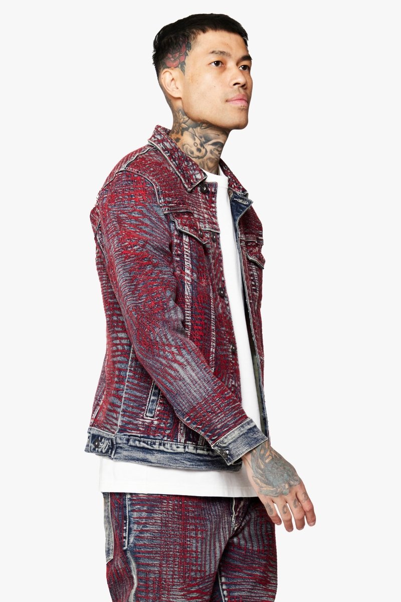 "MR. STITCHED" DENIM JACKET CORAL HAZE