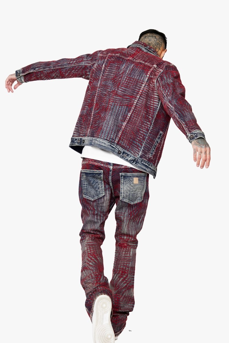 "MR. STITCHED" DENIM JACKET CORAL HAZE