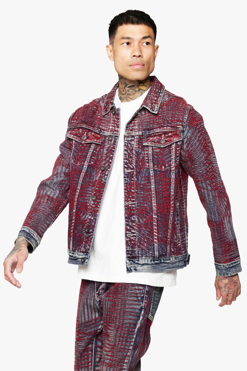 "MR. STITCHED" DENIM JACKET CORAL HAZE
