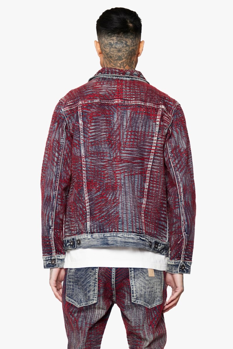 "MR. STITCHED" DENIM JACKET CORAL HAZE