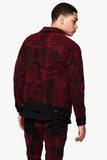 "MR. STITCHED" DENIM JACKET CRIMSON NOIR