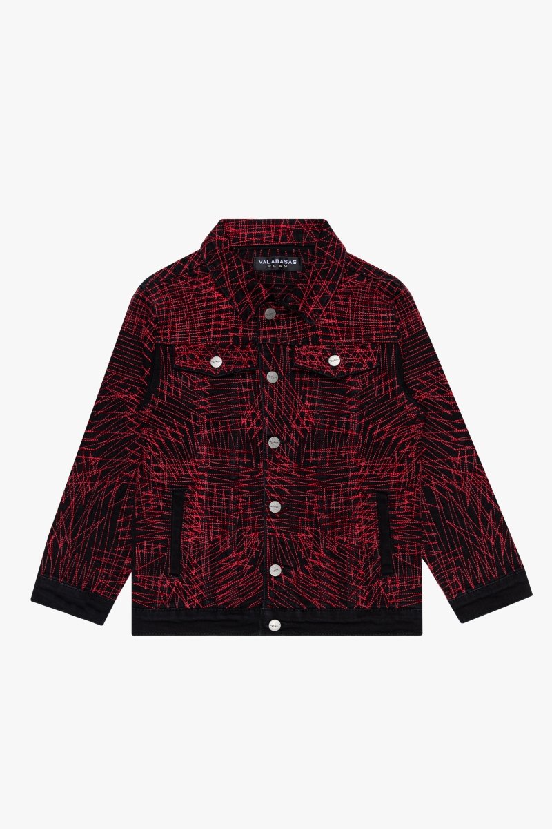 "MR. STITCHED" DENIM JACKET CRIMSON NOIR
