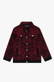 "MR. STITCHED" DENIM JACKET CRIMSON NOIR