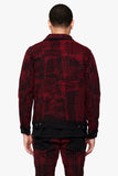 "MR. STITCHED" DENIM JACKET CRIMSON NOIR