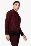 "MR. STITCHED" DENIM JACKET CRIMSON NOIR