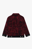 "MR. STITCHED" DENIM JACKET CRIMSON NOIR