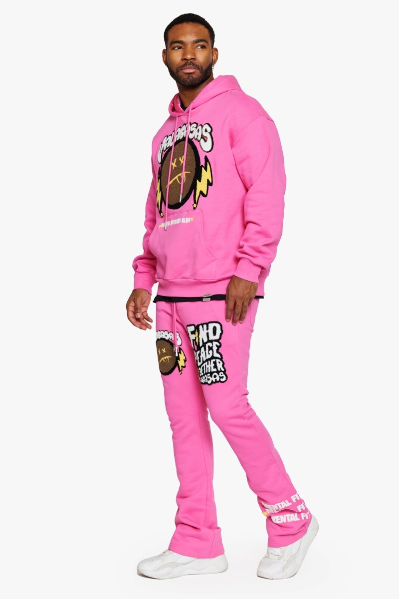 "MUTE" FLEECE SET CARMINE ROSE