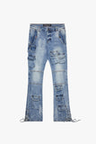 "NAVIGATOR" LT. BLUE STACKED FLARE JEANS LT. BLUE