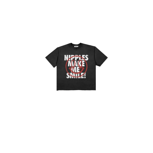 NIPPLES MAKE ME SMILE TEE (BLACK)
