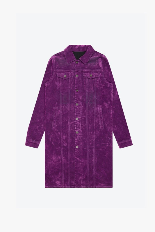 "NOCTURNE" SUEDE TRENCH COAT PURPLE