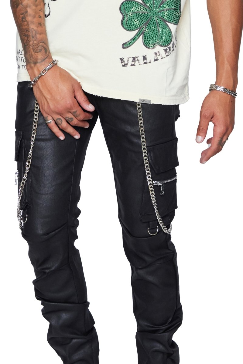 “ONYX” JEANS BLACK WAXED SKINNY