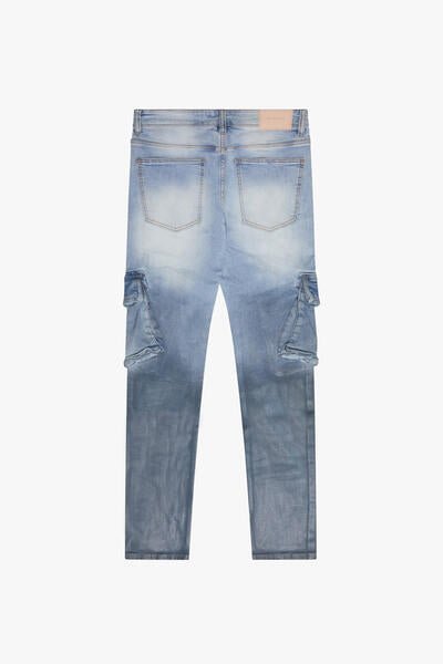 "PACIFIC" SKINNY JEAN BLUE FADED