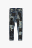 "PANELS" SKINNY DENIM BLUE BLACK