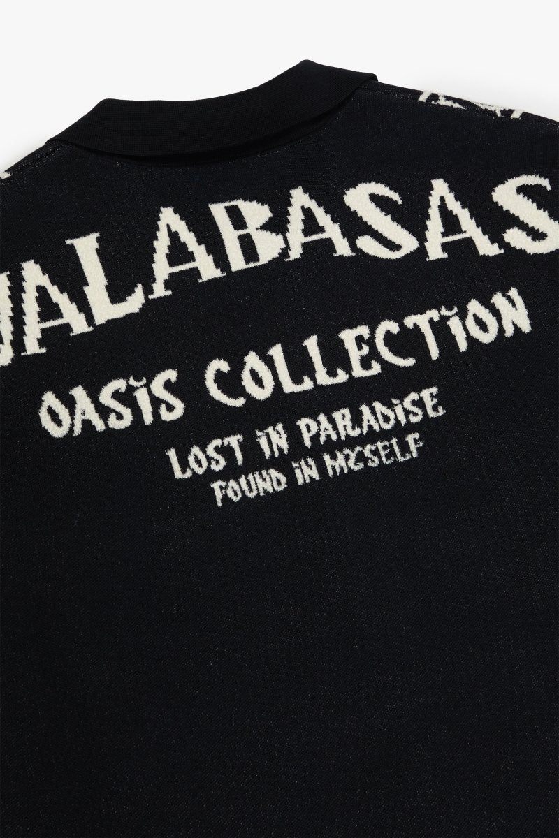 "Paradise" Button Down Black