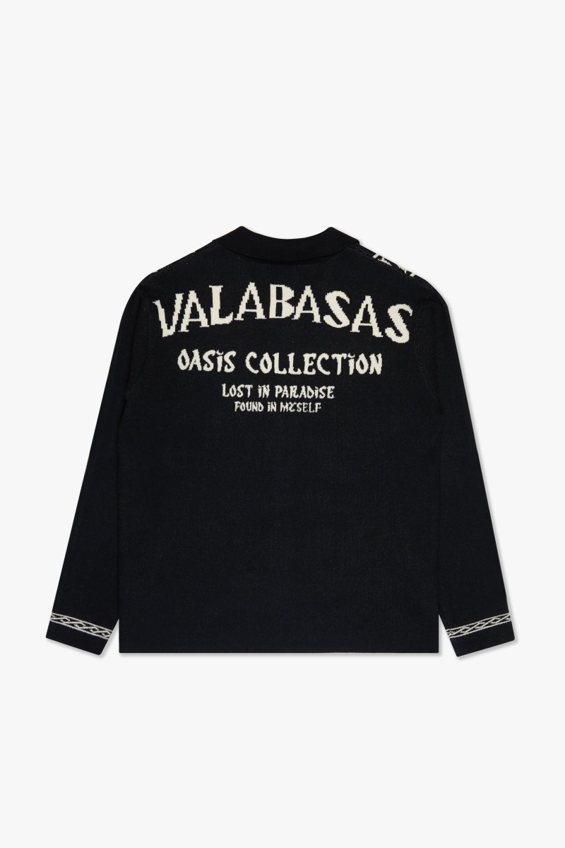 "Paradise" Button Down Black