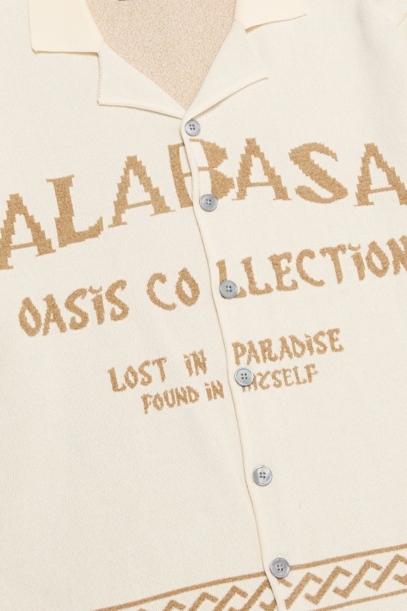 "Paradise" Button Down Cream