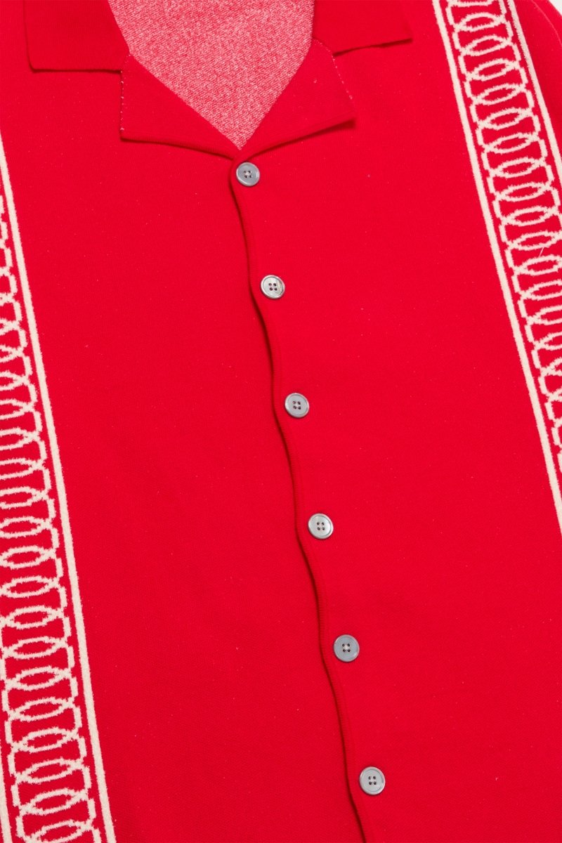 "Paradise" Button Down Red