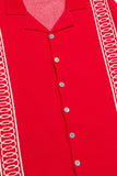 "Paradise" Button Down Red